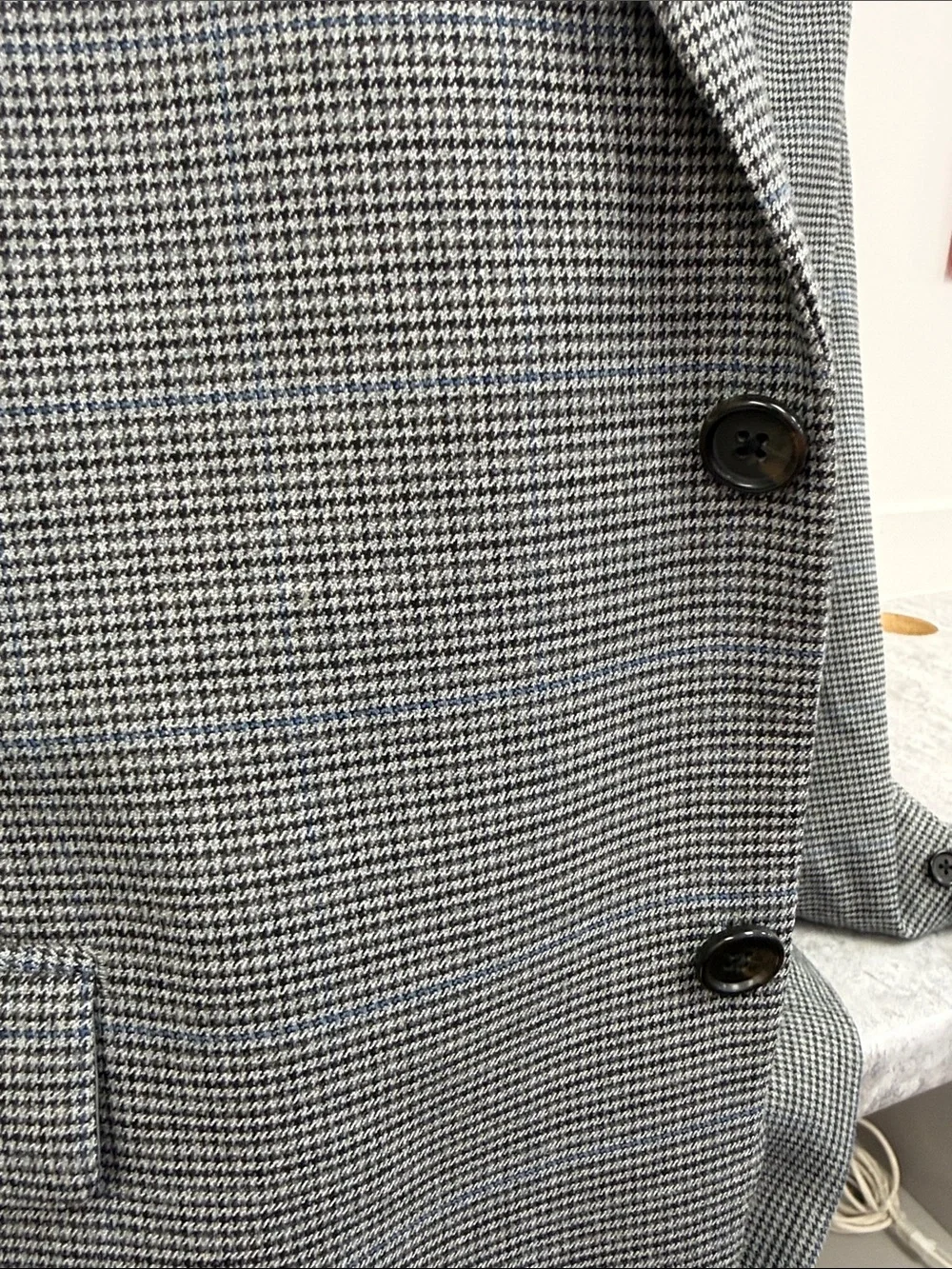 Lauren Ralph Lauren Men’s 48R Gray Houndstooth Windowpane Blazer Sport Coat